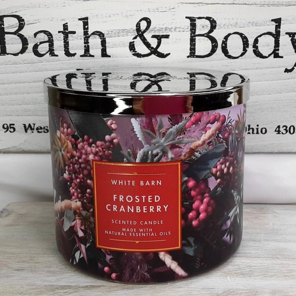 BATH & BODY WORKS 'FROSTED CRANBERRY' 'WHITE BARN 3~WICK CANDLE DECORATIVE WRAP - Picture 9 of 9